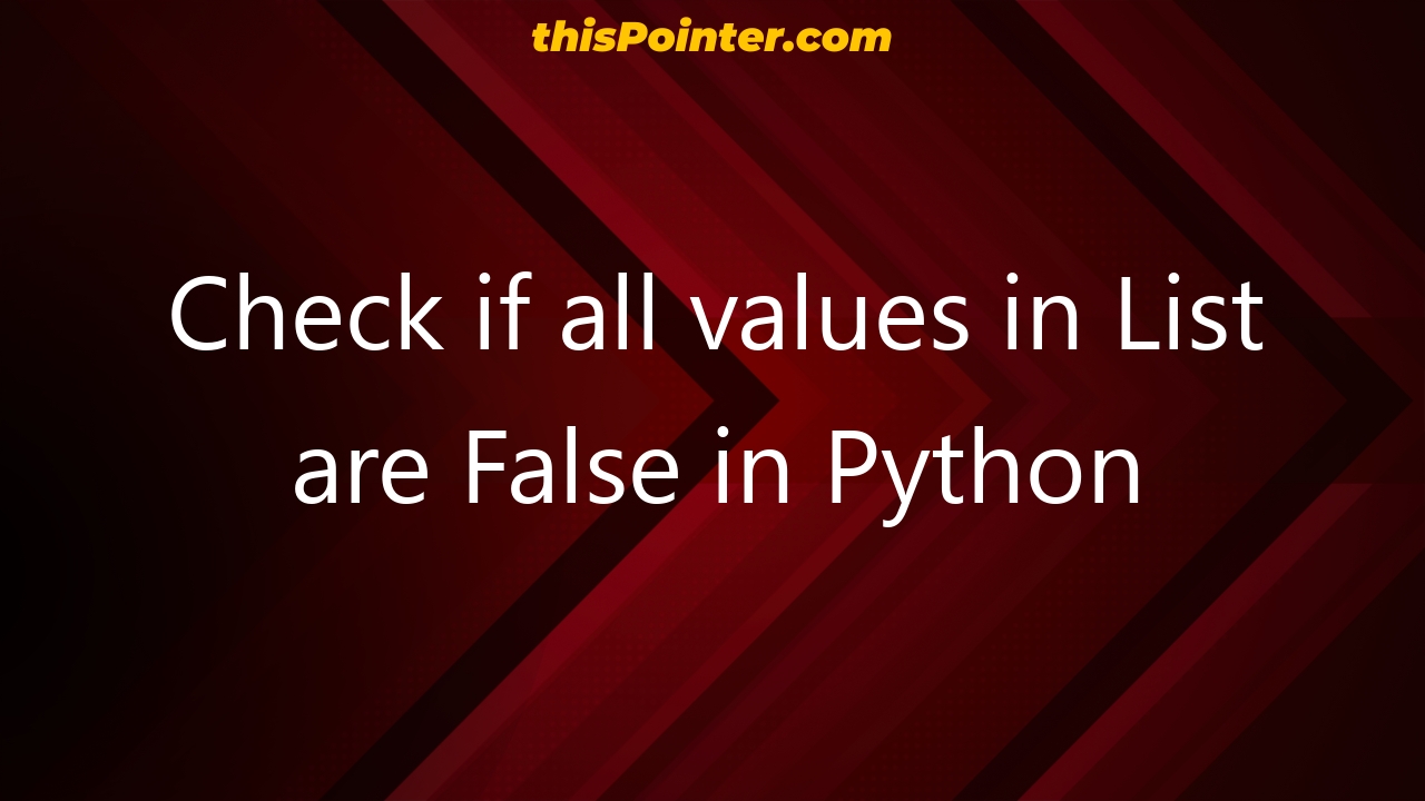 Check If All Values In List Are Negative Python