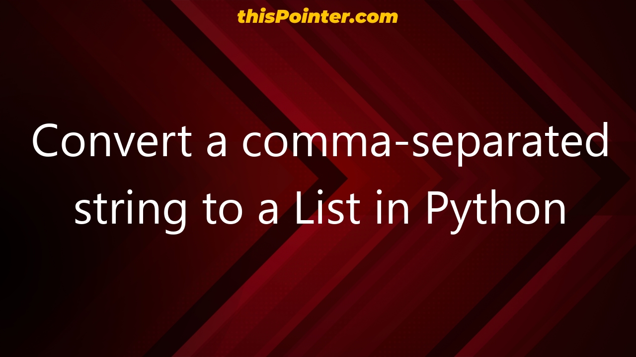 Convert String To List Comma Separated Python