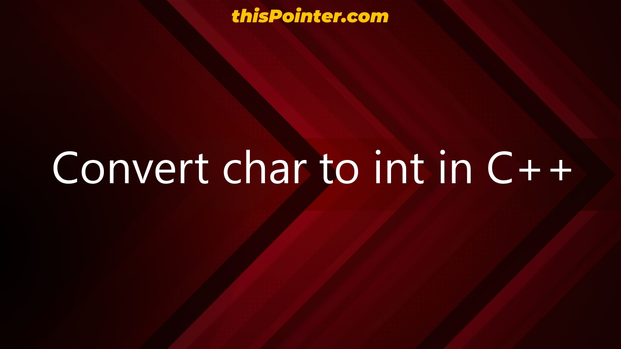 Convert Char To Int In C Thispointer