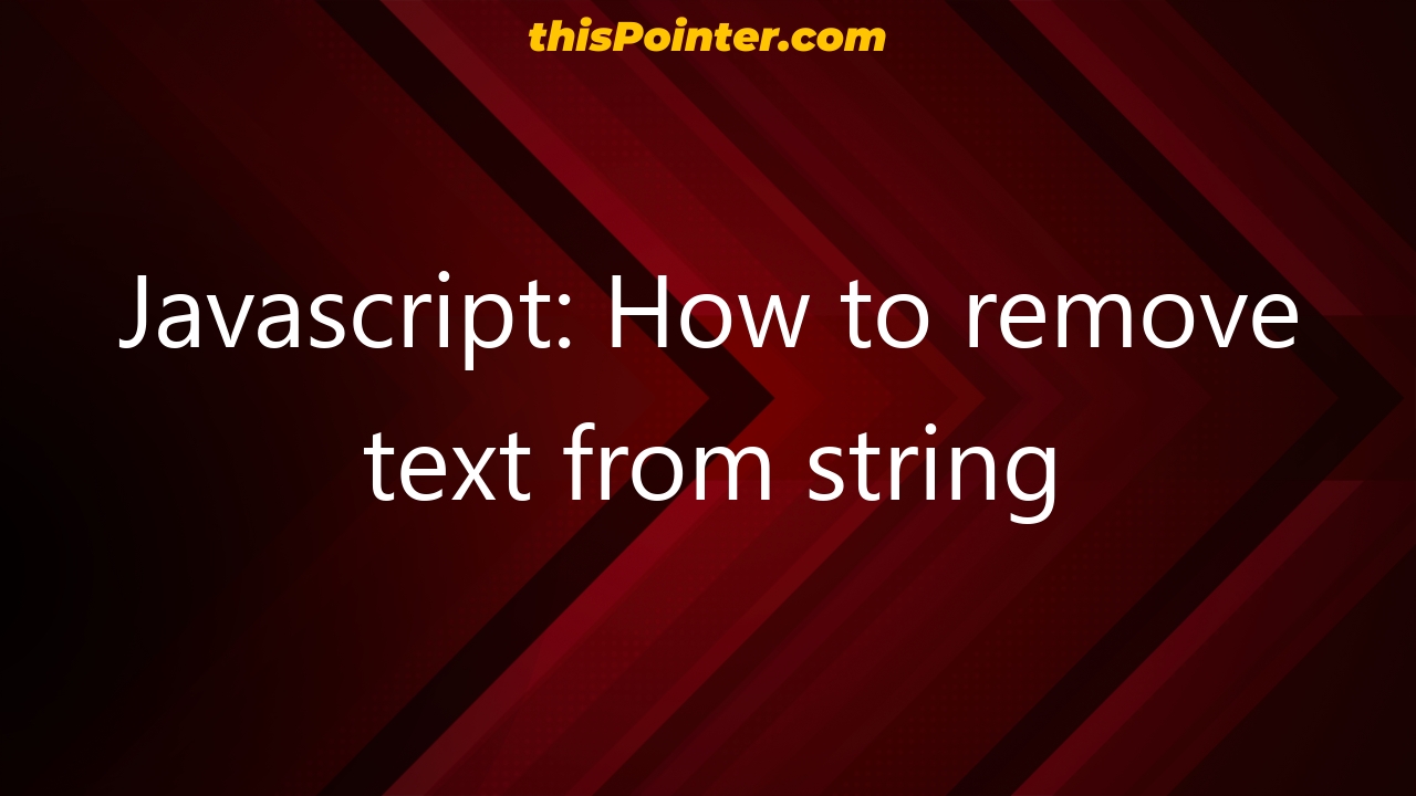 Javascript Replace Text From String