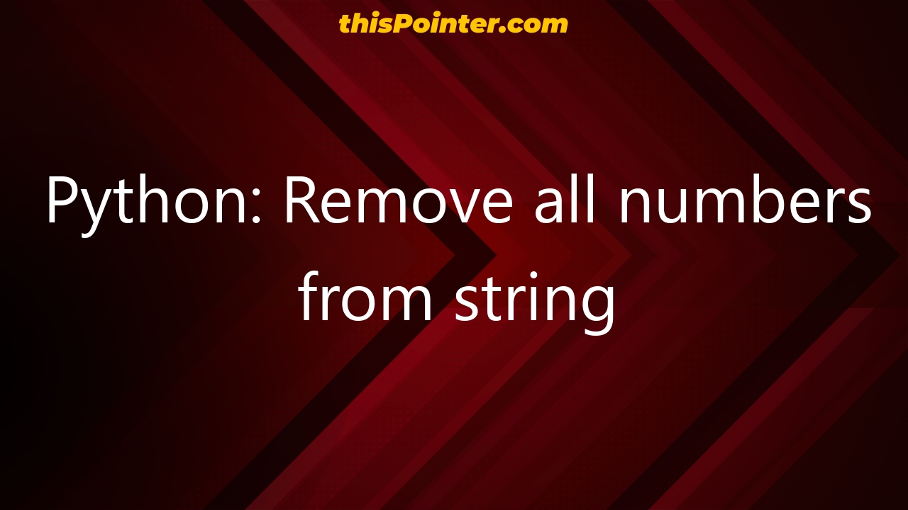 Remove All Numbers From String