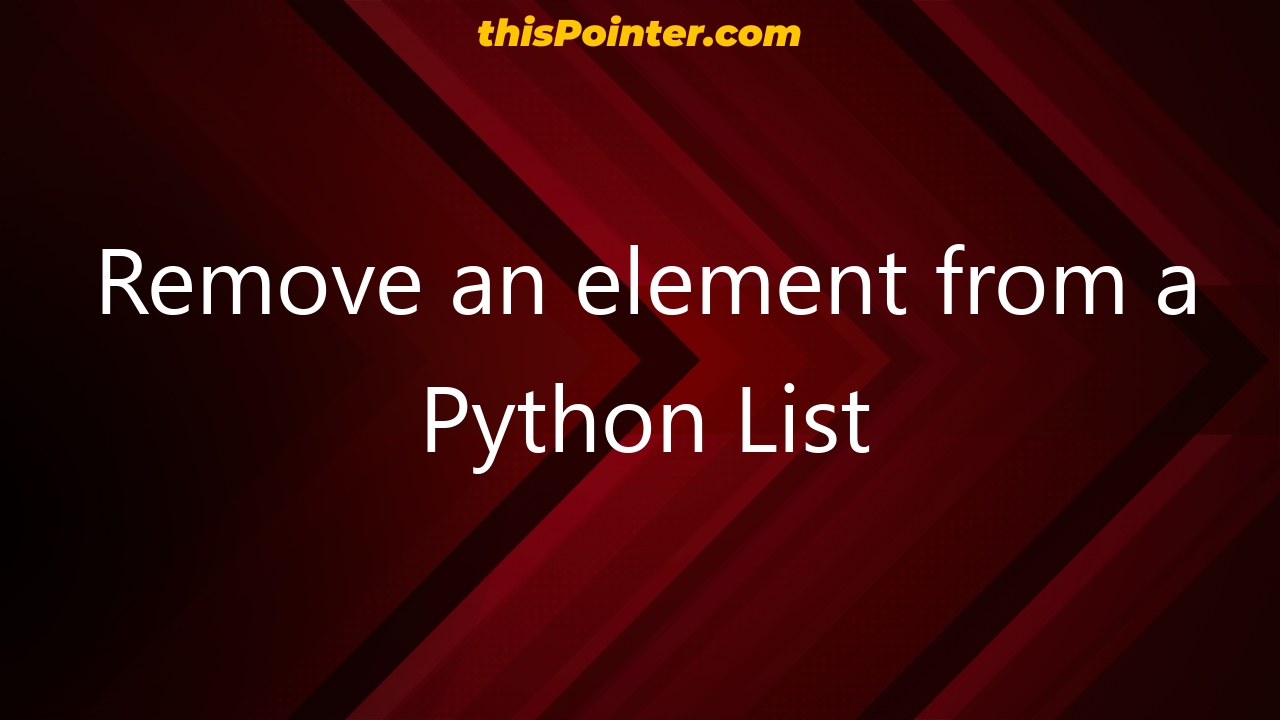 remove-an-element-from-a-python-list-thispointer