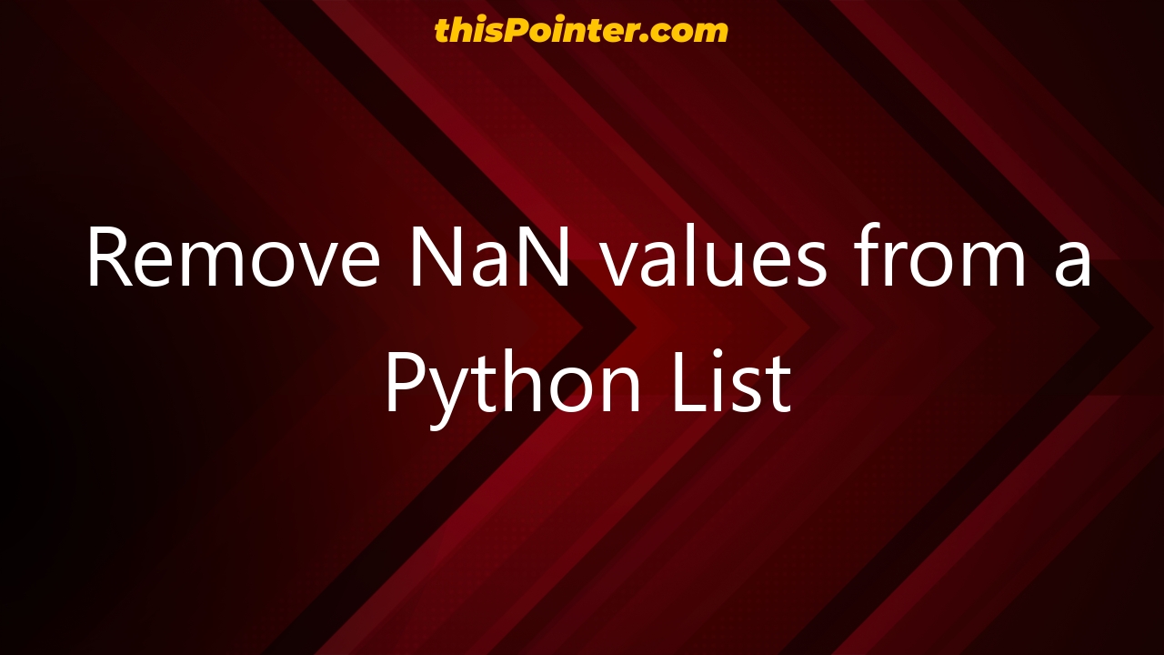 remove-nan-values-from-a-python-list-thispointer