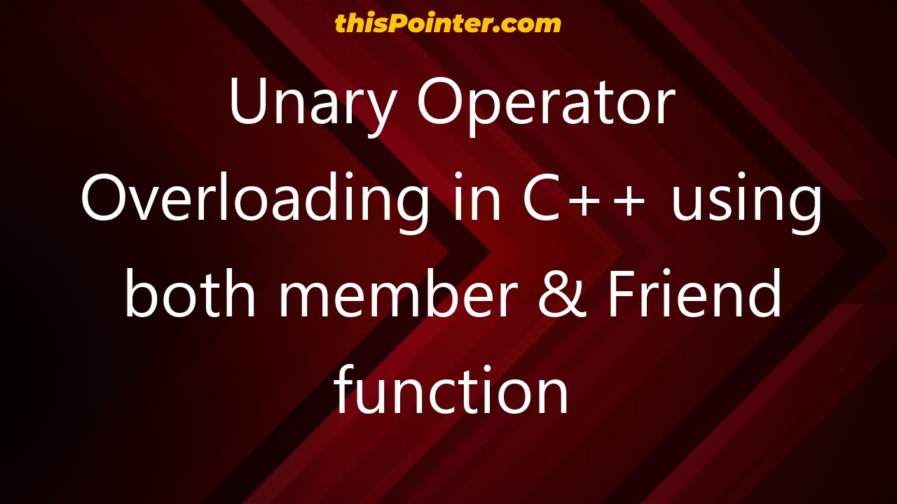 Passion_cse - Operator overloading with unary operator(+
